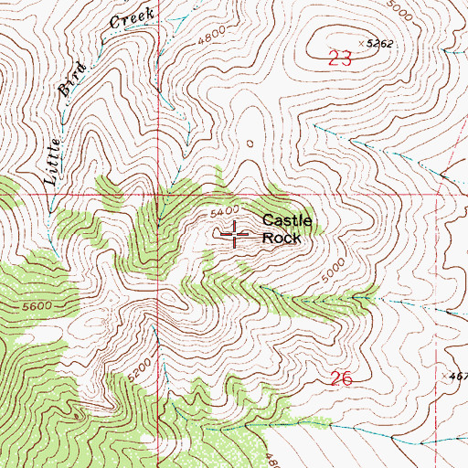 Topographic Map of Castle Rock, MT