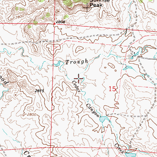 Topographic Map of Cedar Canyon, MT