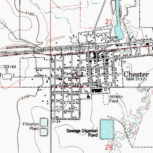 Topographic Map of Chester, MT