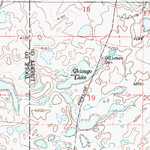 Topographic Map of Chicago Lake, MT