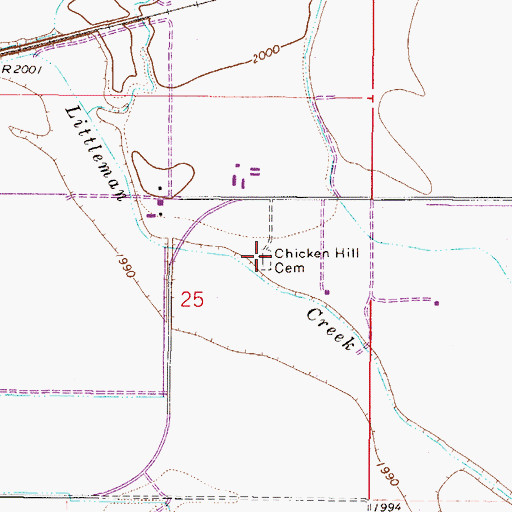 Topographic Map of Chicken Hill Cemetery, MT