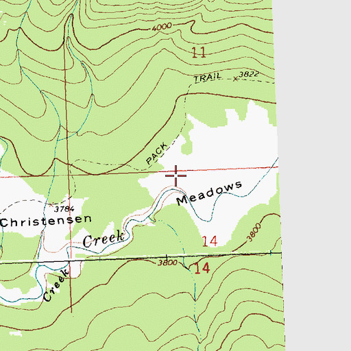 Topographic Map of Christensen Meadows, MT