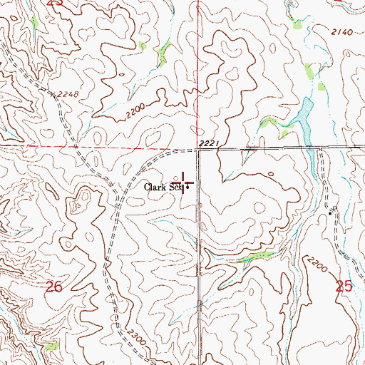 Topographic Map of Clark School, MT