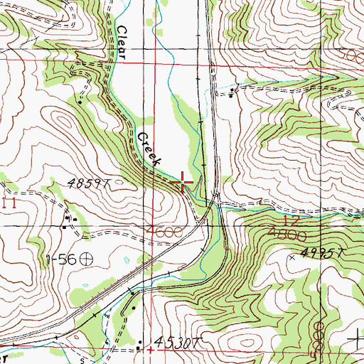 Topographic Map of Clear Creek, MT