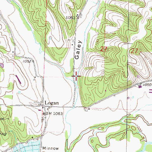 Topographic Map of Galey Hollow, AR