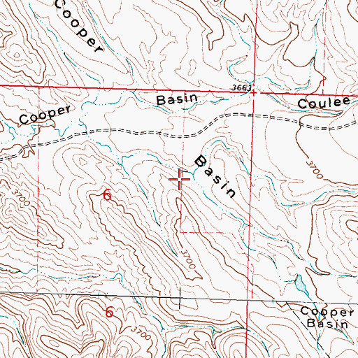 Topographic Map of Cooper Basin, MT