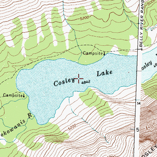 Topographic Map of Cosley Lake, MT