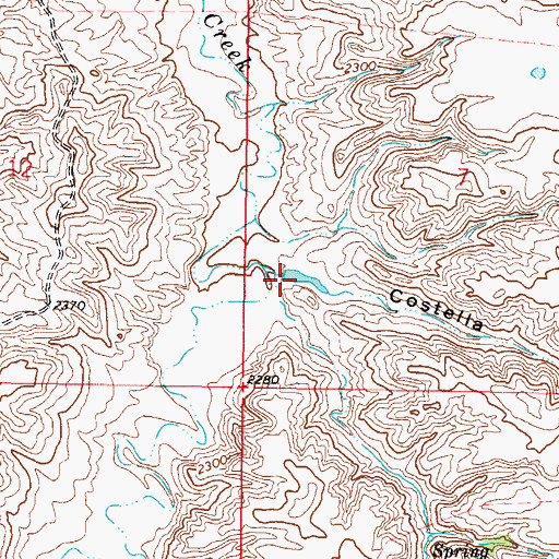 Topographic Map of Costella Coulee, MT
