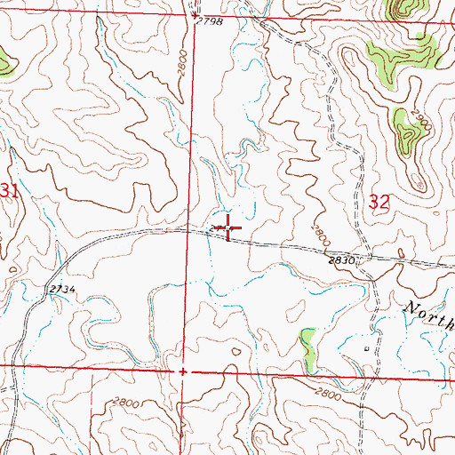 Topographic Map of Cottonwood Coulee, MT