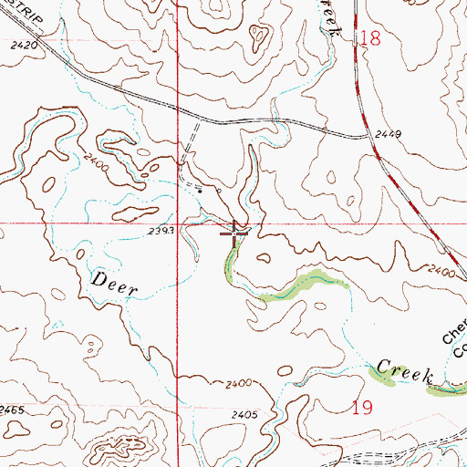 Topographic Map of Cow Creek, MT