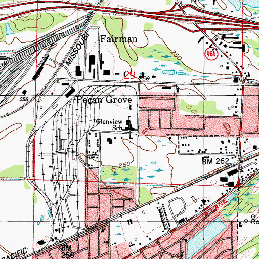 Topographic Map of Glenview School, AR