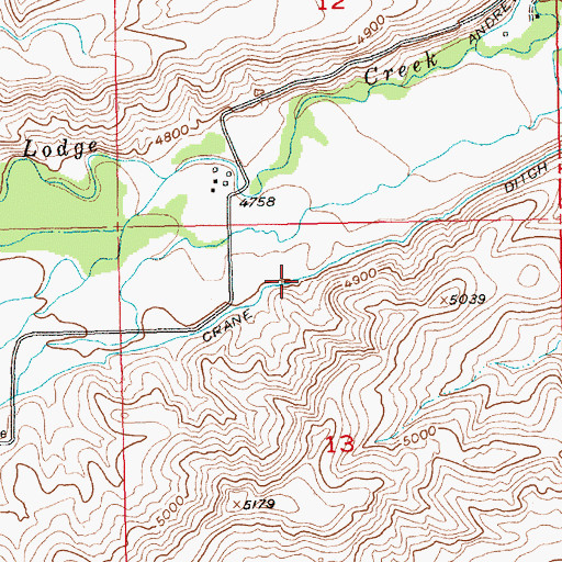 Topographic Map of Crane Ditch, MT