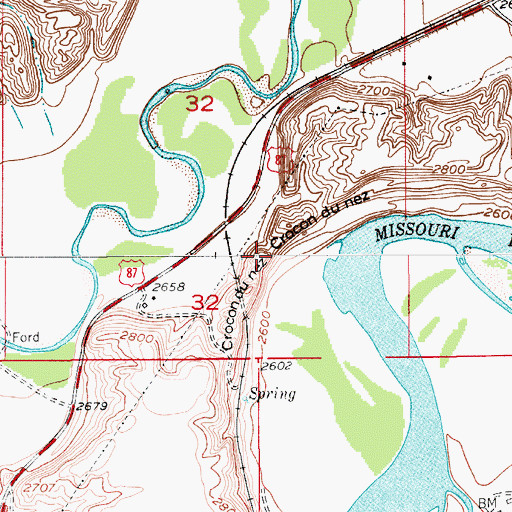 Topographic Map of Crocon du Nez, MT