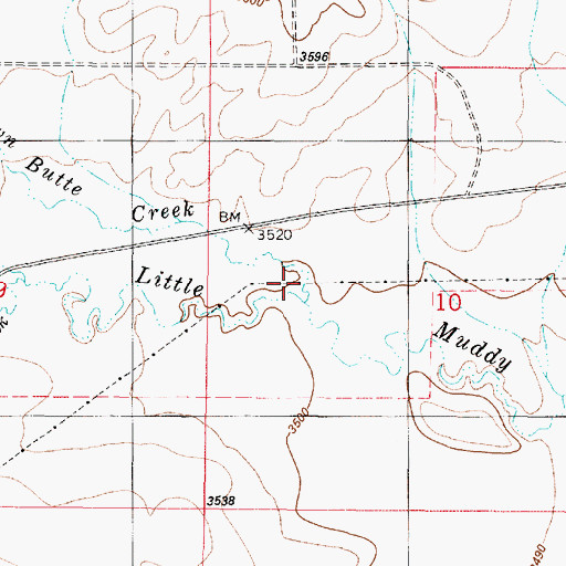 Topographic Map of Crown Butte Creek, MT