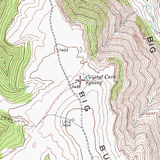 Topographic Map of Crystal Cave Spring, MT