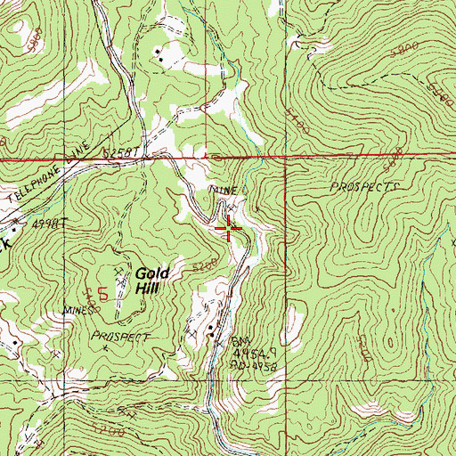 Topographic Map of Cumberland Mine, MT