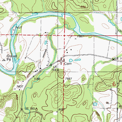 Topographic Map of Goodner Cemetery, AR
