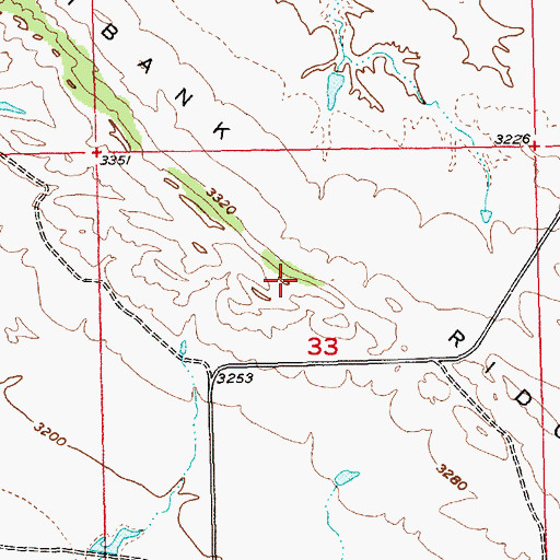 Topographic Map of Cutbank Ridge, MT