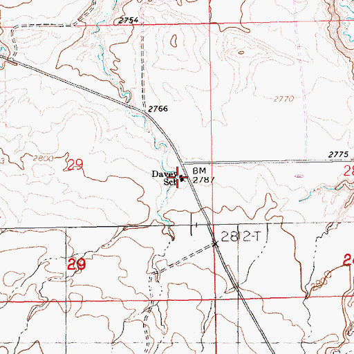 Topographic Map of Davey Elementary, MT
