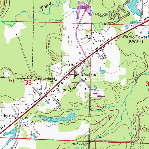 Topographic Map of Grace Baptist Church, AR