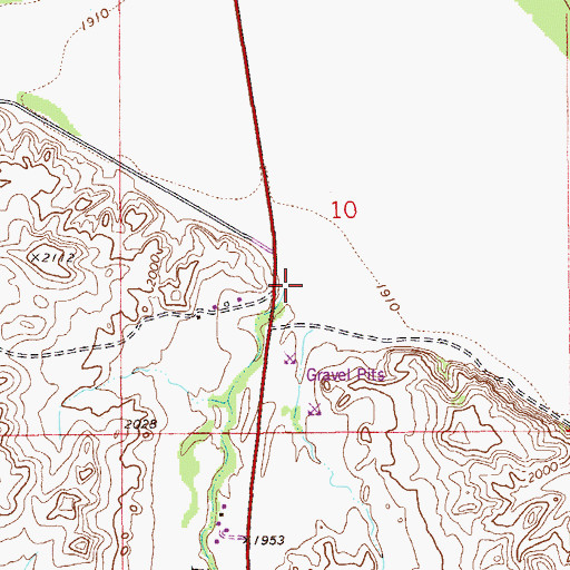 Topographic Map of Day Creek, MT