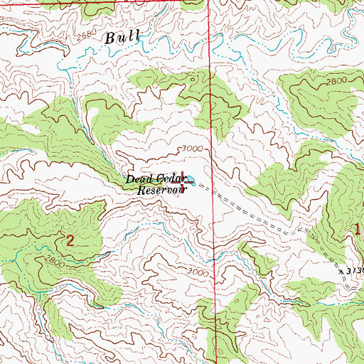 Topographic Map of Dead Cedar Reservoir, MT
