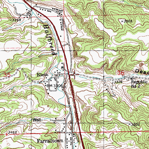 Topographic Map of Deadman Coulee, MT