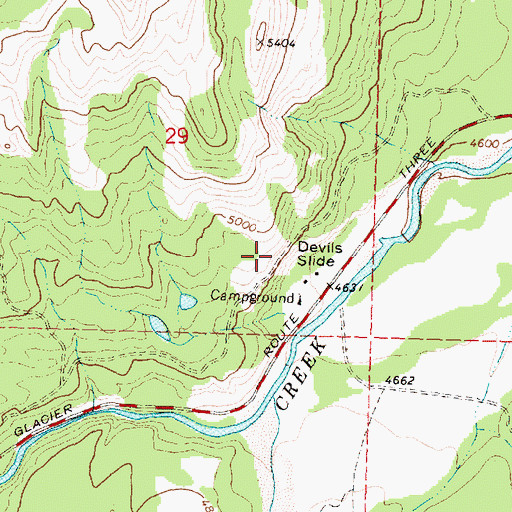 Topographic Map of Devils Slide, MT