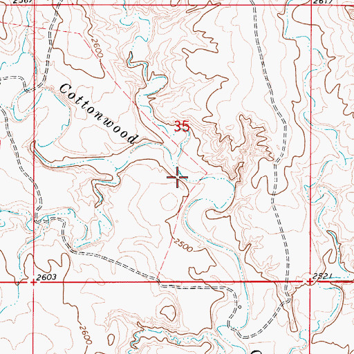 Topographic Map of Dickoff Coulee, MT