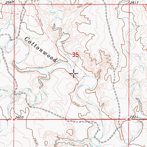 Topographic Map of Dickoff Creek, MT