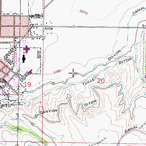 Topographic Map of Dillon Canal, MT