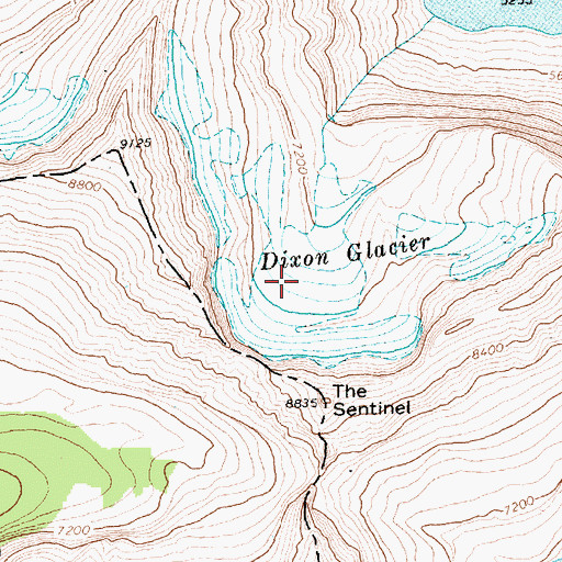 Topographic Map of Dixon Glacier, MT