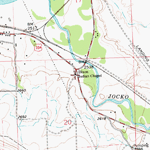 Topographic Map of Dixon Indian Chapel, MT