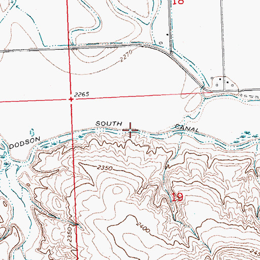 Topographic Map of Dodson South Canal, MT