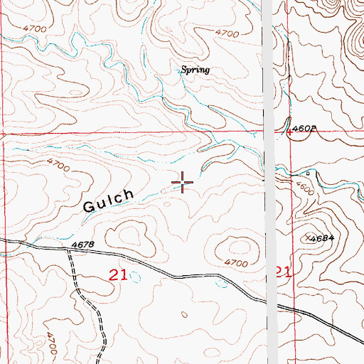 Topographic Map of Dry Gulch, MT