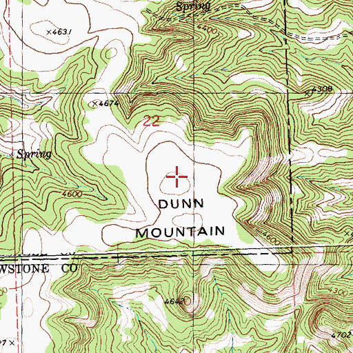 Topographic Map of Dunn Mountain, MT