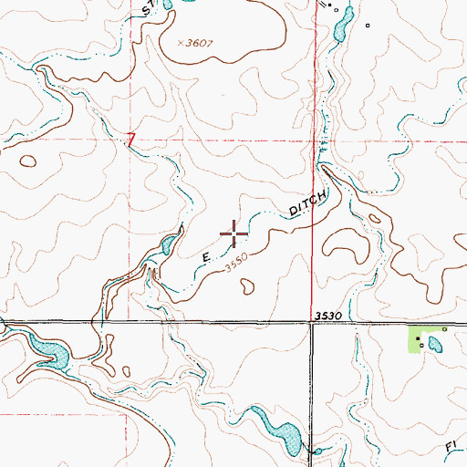 Topographic Map of E Ditch, MT