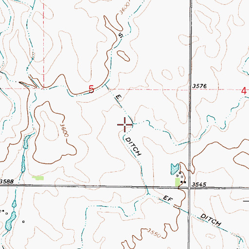 Topographic Map of E Ditch, MT