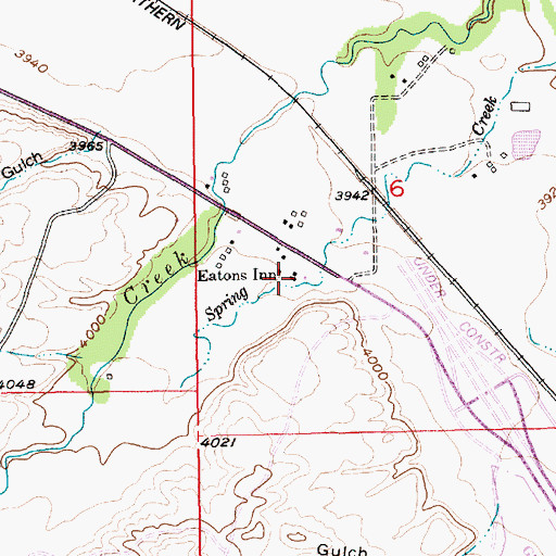 Topographic Map of Eatons Inn, MT