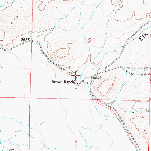 Topographic Map of Elk Gulch, MT