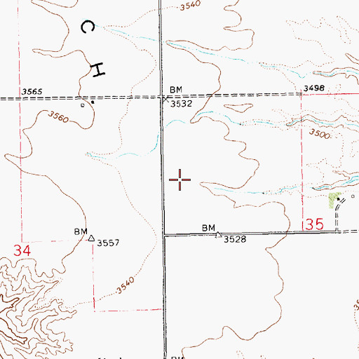 Topographic Map of Everson Bench, MT