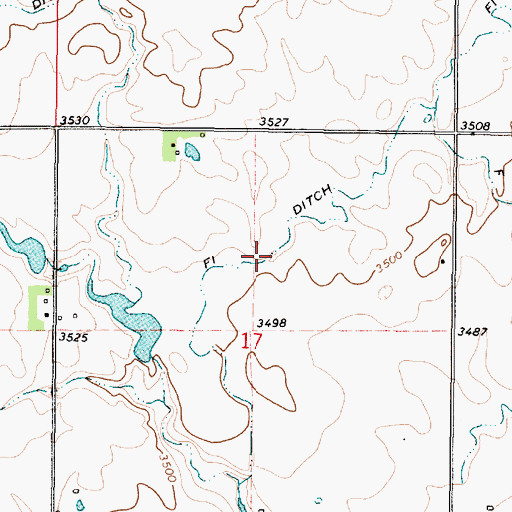 Topographic Map of F One Ditch, MT