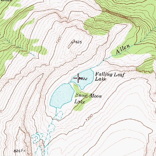 Topographic Map of Falling Leaf Lake, MT