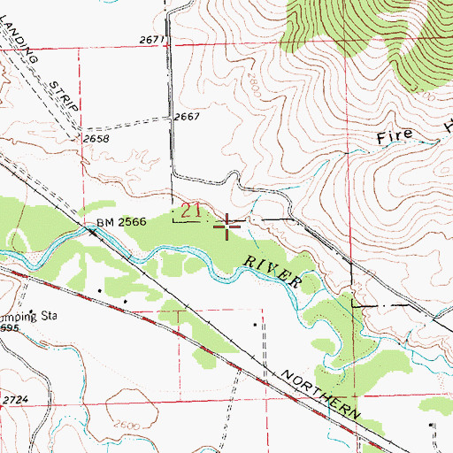 Topographic Map of Fire Hole Canyon, MT