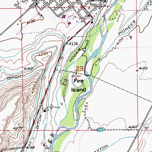Topographic Map of Fire Island, MT