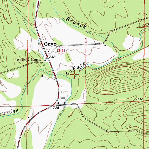 Topographic Map of Haw Creek, AR