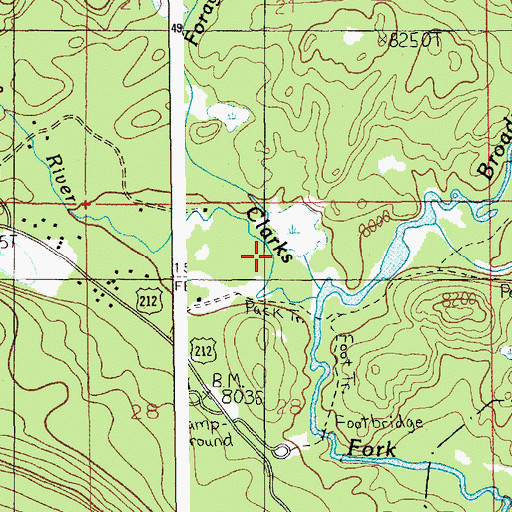 Topographic Map of Forage Creek, MT