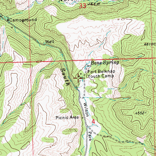 Topographic Map of Fort Belknap Youth Camp, MT