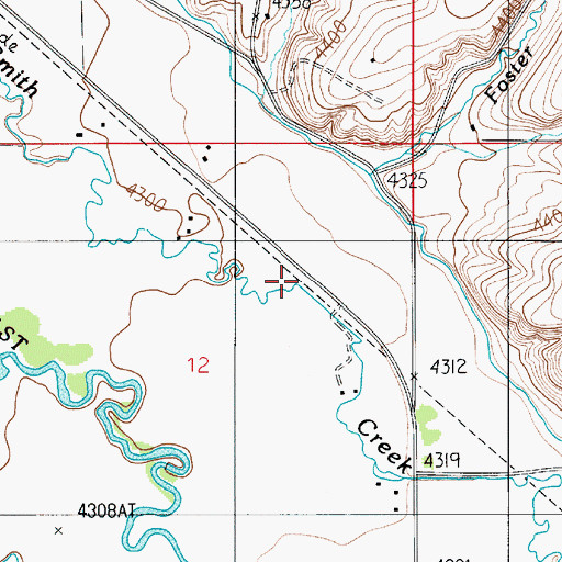 Topographic Map of Foster Creek, MT