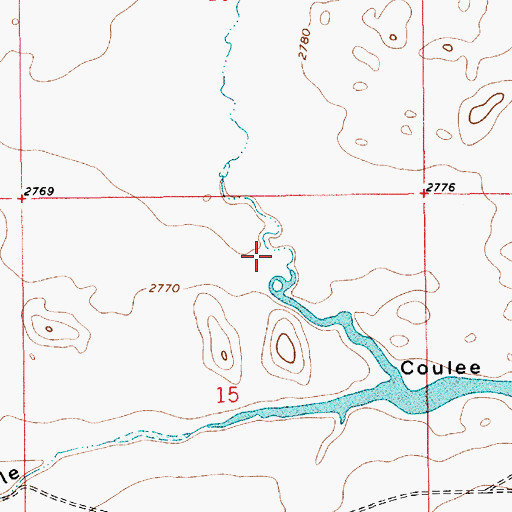 Topographic Map of Fourteenmile Coulee, MT